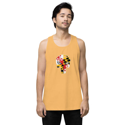 Maryland Skull Men's Premium Cotton Tank Top — front view