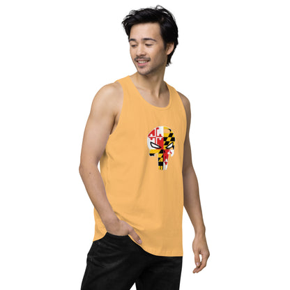 Maryland Skull Men's Premium Cotton Tank Top — right front view