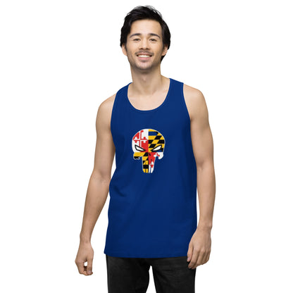 Maryland Skull Men's Premium Cotton Tank Top — front view