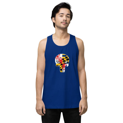 Maryland Skull Men's Premium Cotton Tank Top — front view
