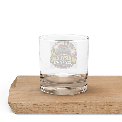 Maryland Jeepers Flag Badge 10.5 oz. rocks glass – back view