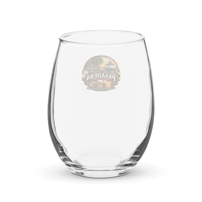 Pasadena Maryland Hometown Badge 15 oz. stemless wine glass – back view