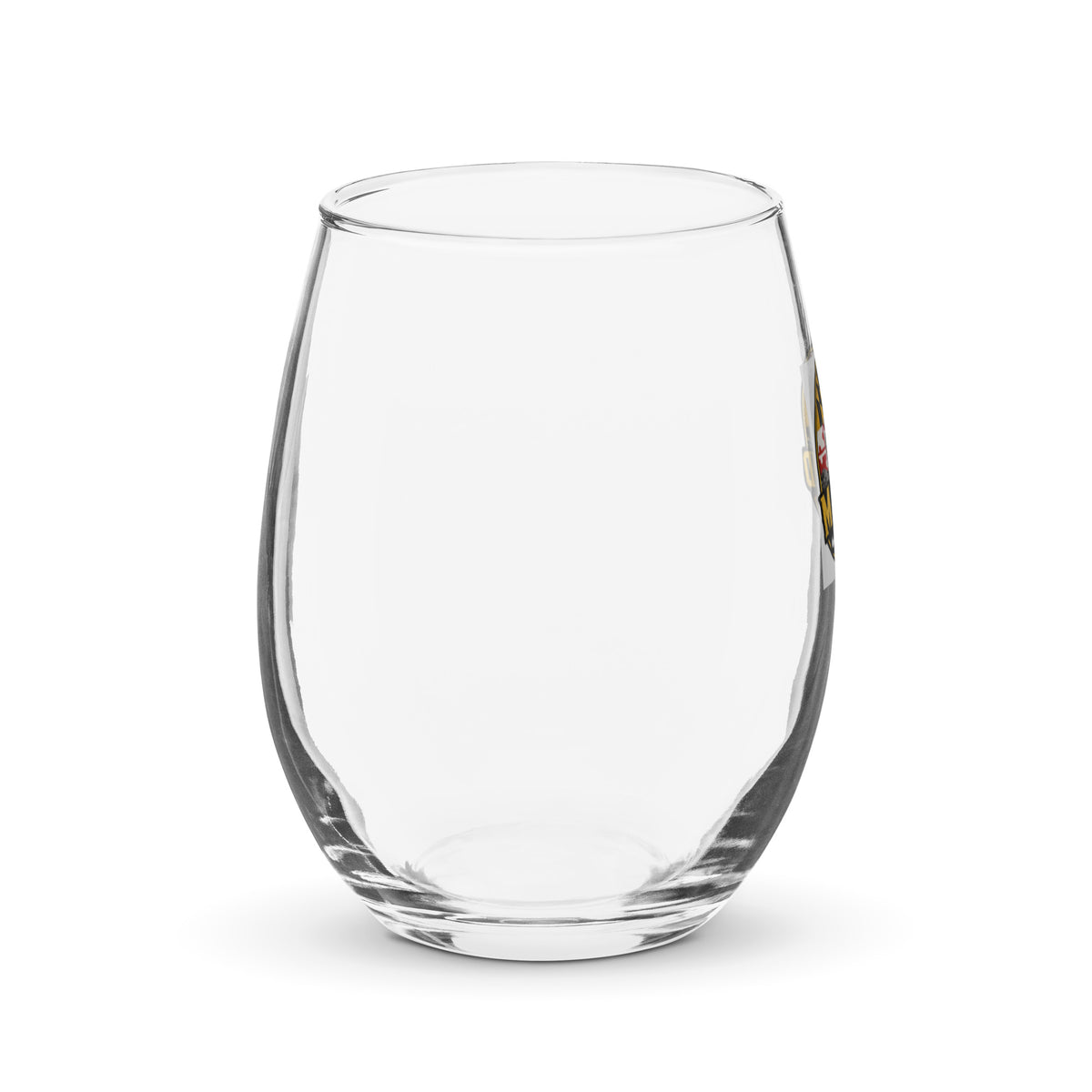 Maryland Jeepers Flag Badge 15 oz. stemless wine glass – right view