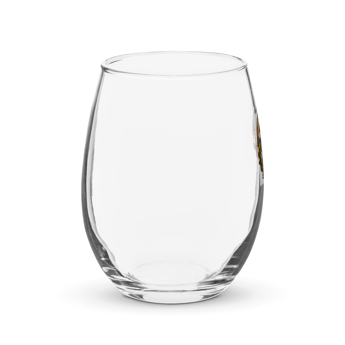 Pasadena Maryland Hometown Badge 15 oz. stemless wine glass – right view