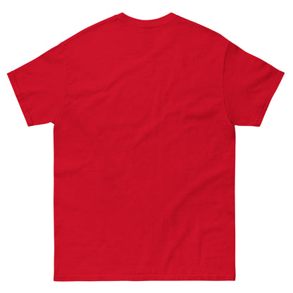 One Last Lap Hockey Farewell Unisex T-Shirt in red, back view
