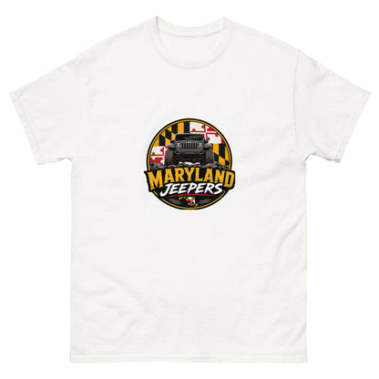 Maryland Jeepers flag badge unisex classic T-shirt in white — front view