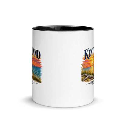 Front view of the Kent Island Matapeake Sunset mug with black interior